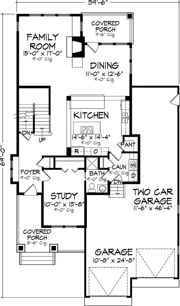 House Design - Country Floor Plan - Main Floor Plan #410-3569