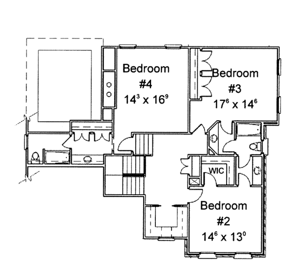 Home Plan - Colonial Floor Plan - Upper Floor Plan #429-259