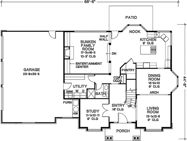 Dream House Plan - Country Floor Plan - Main Floor Plan #966-47