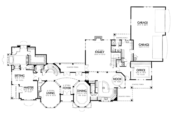 Floor Plan - Main Floor for European House Plan #48-770 - 4 bed, 4 bath