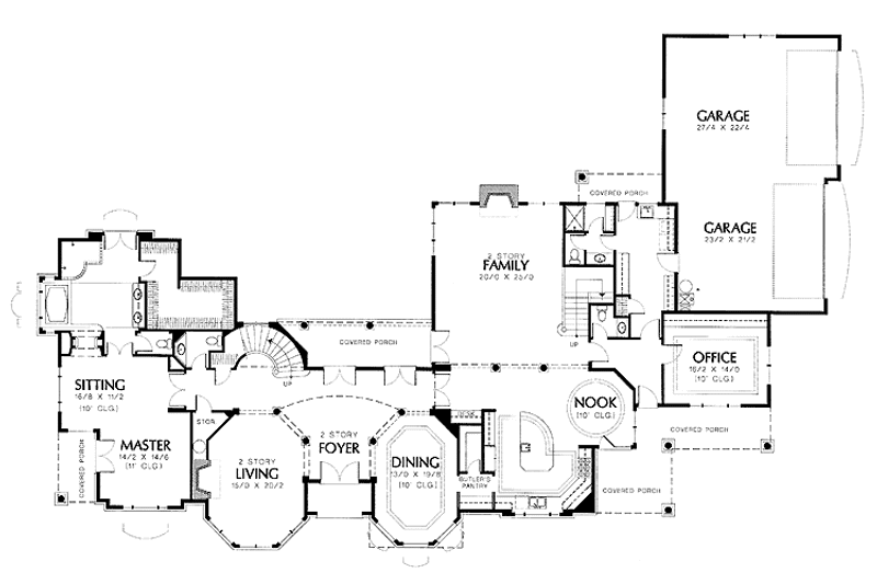 Home Plan - Floor Plan - Main Floor for European House Plan #48-770 - 4 bed, 4 bath