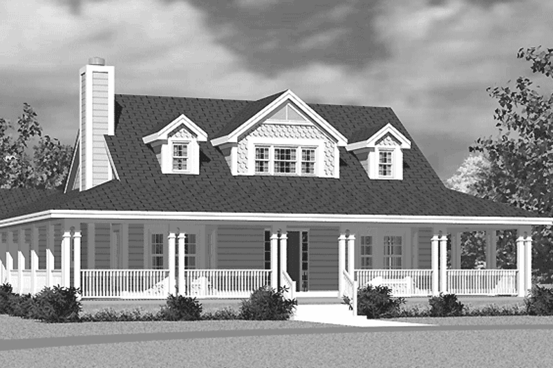 Architectural House Design - Exterior - Front Elevation for Victorian House Plan #72-1132 - 3 bed, 2 bath
