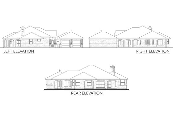 Exterior - Other Elevation for Mediterranean House Plan #80-117 - 3 bed, 2.5 bath