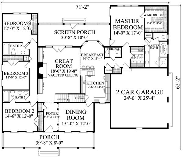 Dream House Plan - Country Floor Plan - Main Floor Plan #137-296