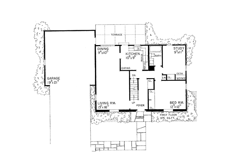 Dream House Plan - Floor Plan - Main Floor for Colonial House Plan #72-512 - 3 bed, 2 bath