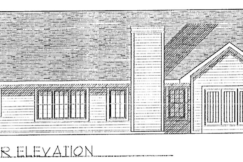 House Plan Design - Exterior - Rear Elevation for Ranch House Plan #70-1307 - 3 bed, 2 bath