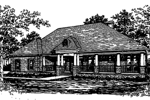 Country Exterior - Front Elevation Plan #30-268