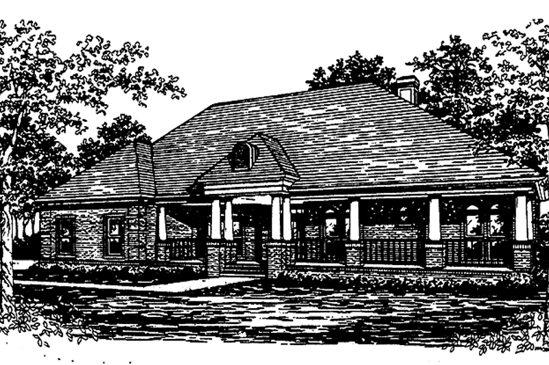 Dream House Plan - Country Exterior - Front Elevation Plan #30-268