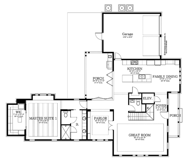 Architectural House Design - Farmhouse Floor Plan - Main Floor Plan #1058-73