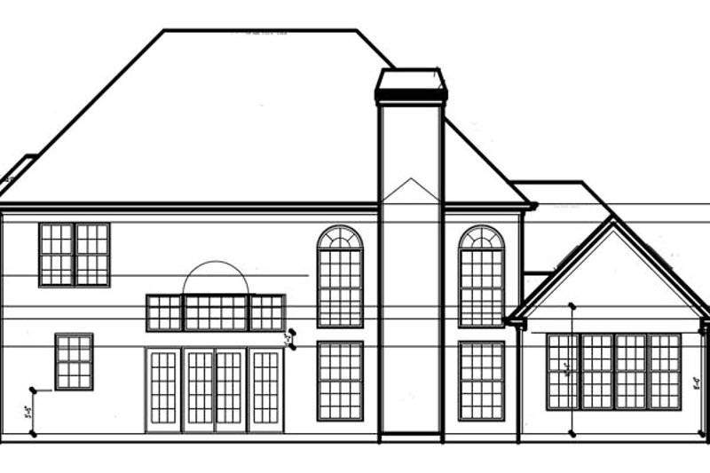 Dream House Plan - Exterior - Rear Elevation for Traditional House Plan #54-323 - 4 bed, 3.5 bath