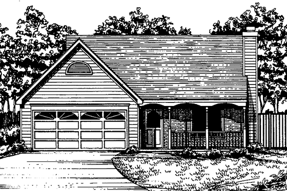 Exterior - Front Elevation 3 for Farmhouse House Plan #30-211 - 2 bed, 2 bath