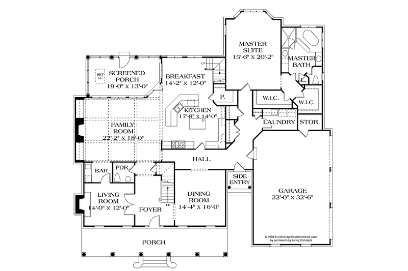 Home Plan - Floor Plan - Main Floor for Classical House Plan #453-328 - 5 bed, 4.5 bath