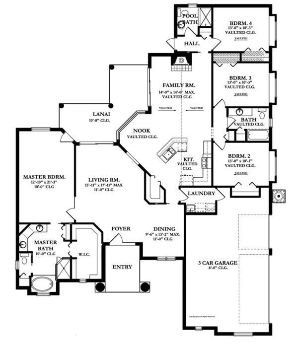 Mediterranean Floor Plan - Main Floor Plan #1058-45