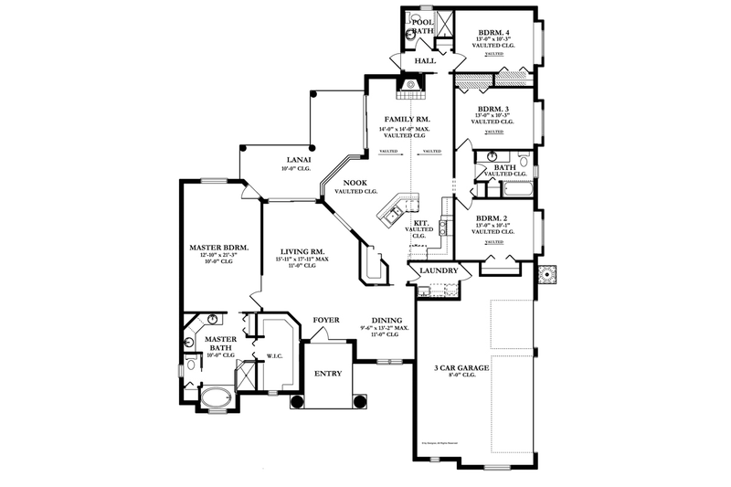Dream House Plan - Floor Plan - Main Floor for Mediterranean House Plan #1058-45 - 4 bed, 3 bath