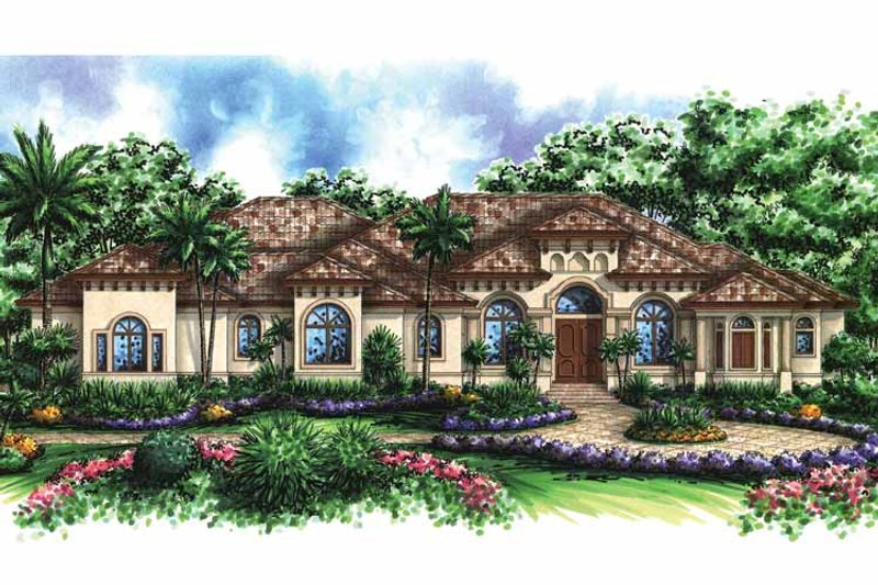 Dream House Plan - Exterior - Front Elevation 3 for Mediterranean House Plan #1017-31 - 4 bed, 4.5 bath
