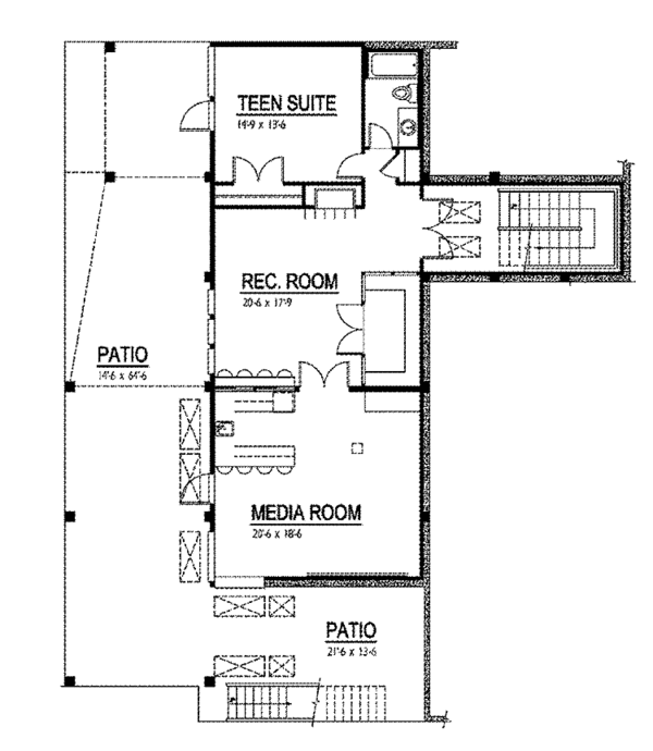 Dream House Plan - Contemporary Floor Plan - Lower Floor Plan #569-31