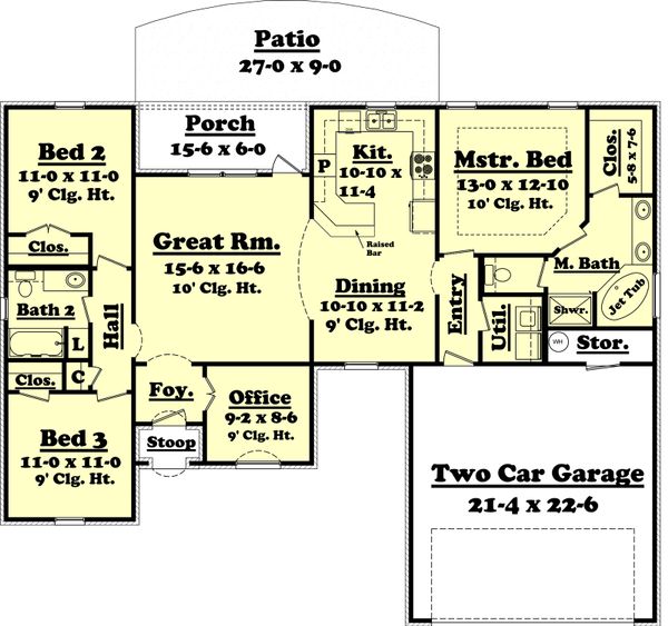 European Floor Plan - Main Floor Plan #430-53