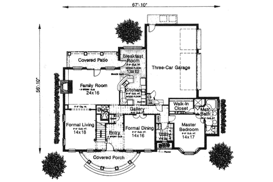 Floor Plan - Main Floor for Country House Plan #310-894 - 3 bed, 2.5 bath