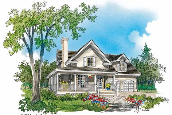 Exterior - Front Elevation 3 for Country House Plan #929-333 - 3 bed, 2.5 bath