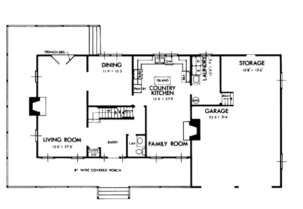 House Plan Design - Country Floor Plan - Main Floor Plan #320-1507