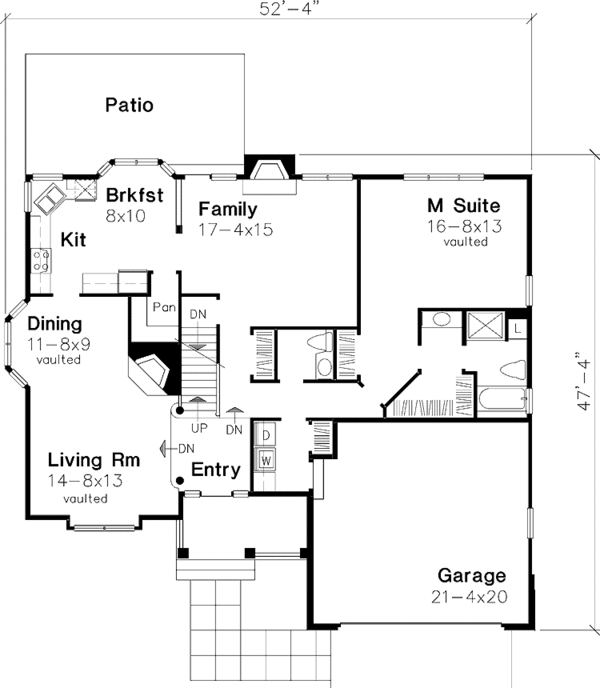 Architectural House Design - Country Floor Plan - Main Floor Plan #320-1076
