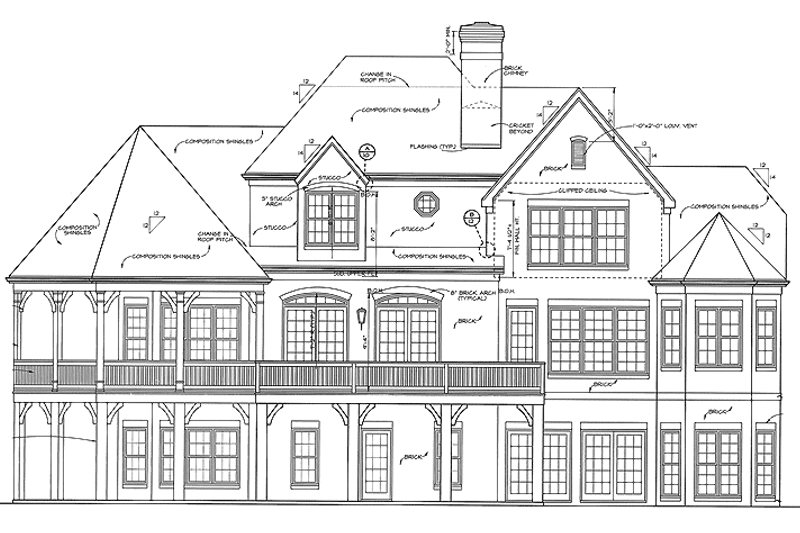 Dream House Plan - Exterior - Rear Elevation for Country House Plan #453-229 - 4 bed, 3.5 bath