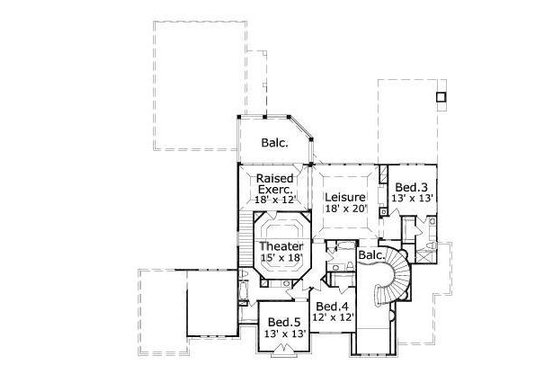Floor Plan - Upper Floor for European House Plan #411-626 - 5 bed, 5.5 bath