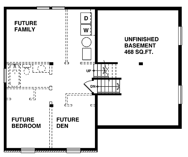 Craftsman Floor Plan - Lower Floor Plan #47-391