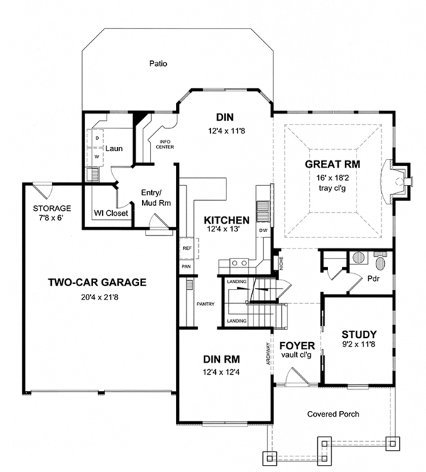 Dream House Plan - Colonial Floor Plan - Main Floor Plan #316-280