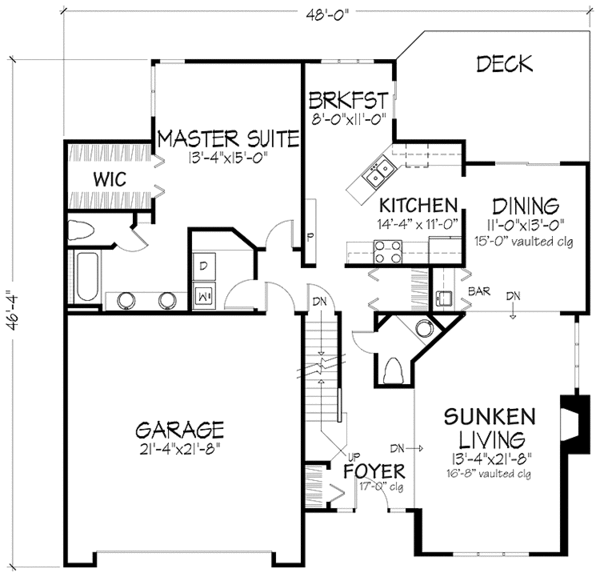 House Plan Design - Prairie Floor Plan - Main Floor Plan #320-1141