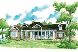 Country Exterior - Front Elevation Plan #930-255