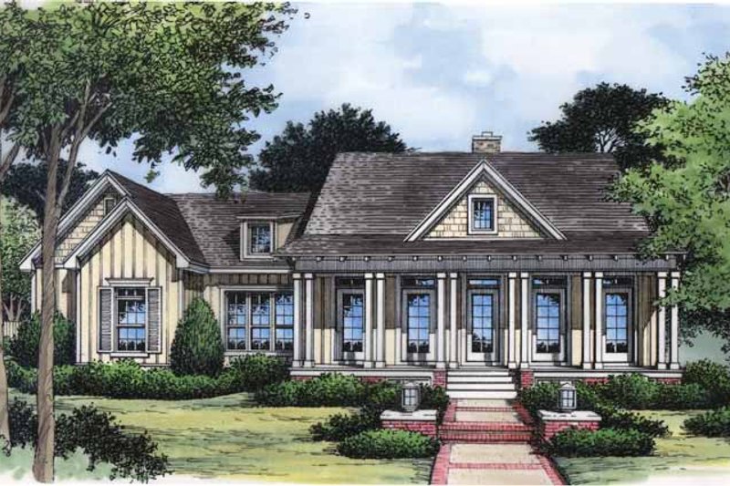 Architectural House Design - Country Exterior - Front Elevation Plan #417-642