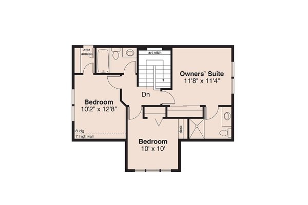 Cottage Floor Plan - Upper Floor Plan #124-298