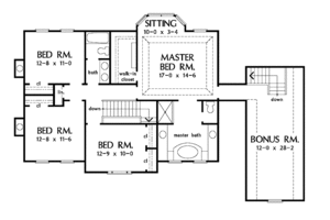 Floor Plan - Upper Floor for Country House Plan #929-483 - 4 bed, 2.5 bath