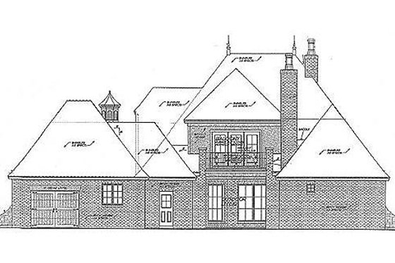 Exterior - Rear Elevation for European House Plan #310-686 - 4 bed, 4 bath