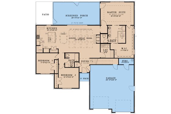 Floor Plan - Main Floor for Traditional House Plan #923-332 - 3 bed, 2 bath