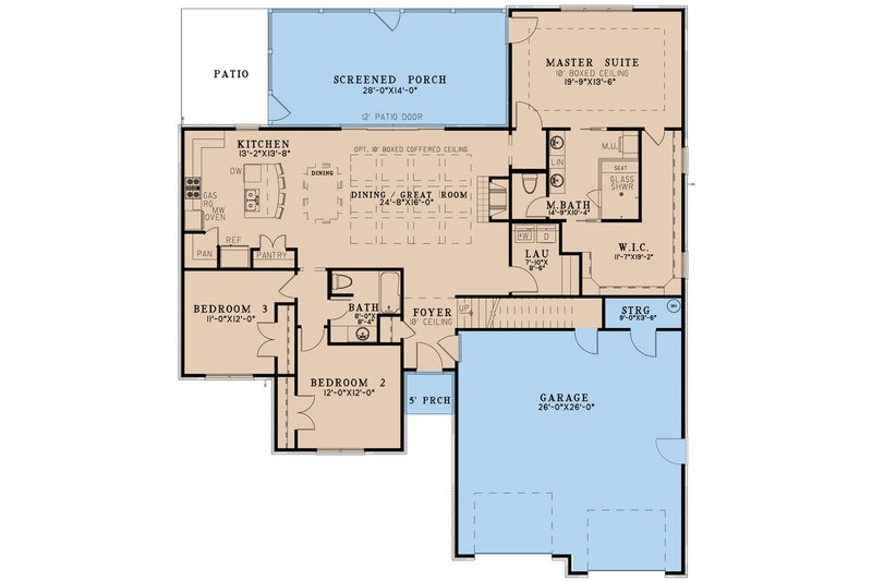 Home Plan - Floor Plan - Main Floor for Traditional House Plan #923-332 - 3 bed, 2 bath