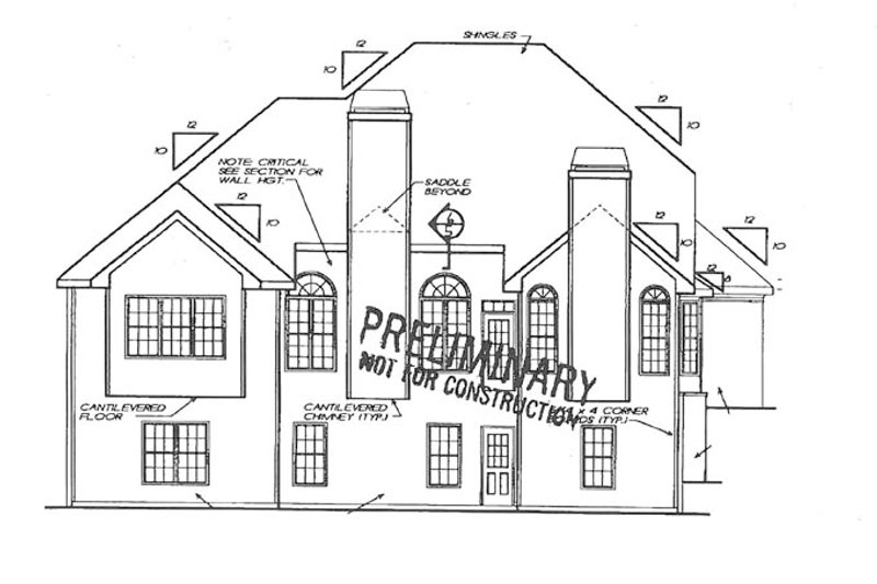 House Blueprint - Exterior - Rear Elevation for Traditional House Plan #927-792 - 4 bed, 3 bath