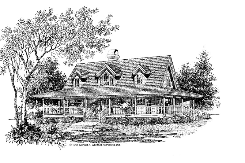 Home Plan - Exterior - Front Elevation 3 for Country House Plan #929-87 - 4 bed, 3 bath