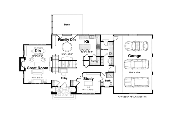 Floor Plan - Main Floor for European House Plan #928-201 - 4 bed, 4 bath