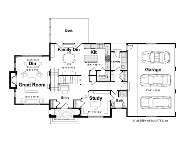 Architectural House Design - European Floor Plan - Main Floor Plan #928-201