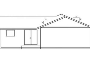 Exterior - Rear Elevation for Ranch House Plan #60-559 - 3 bed, 2 bath