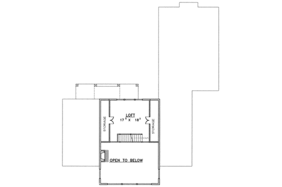 Floor Plan - Upper Floor for Modern House Plan #117-385 - 2 bed, 2 bath