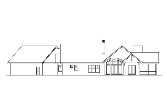 Exterior - Rear Elevation for Craftsman House Plan #124-1272 - 3 bed, 2.5 bath
