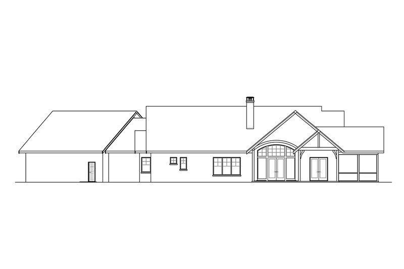 House Blueprint - Exterior - Rear Elevation for Craftsman House Plan #124-1272 - 3 bed, 2.5 bath