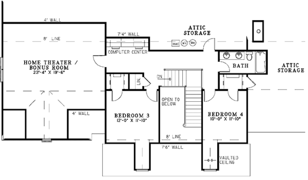 House Plan Design - Country Floor Plan - Upper Floor Plan #17-2785