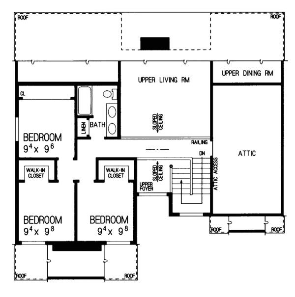 House Blueprint - Contemporary Floor Plan - Upper Floor Plan #72-914