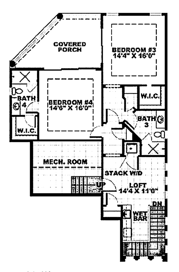 Dream House Plan - Mediterranean Floor Plan - Upper Floor Plan #1017-35