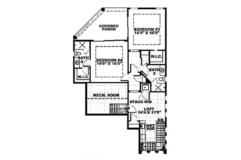 Home Plan - Floor Plan - Upper Floor for Mediterranean House Plan #1017-35 - 4 bed, 4.5 bath