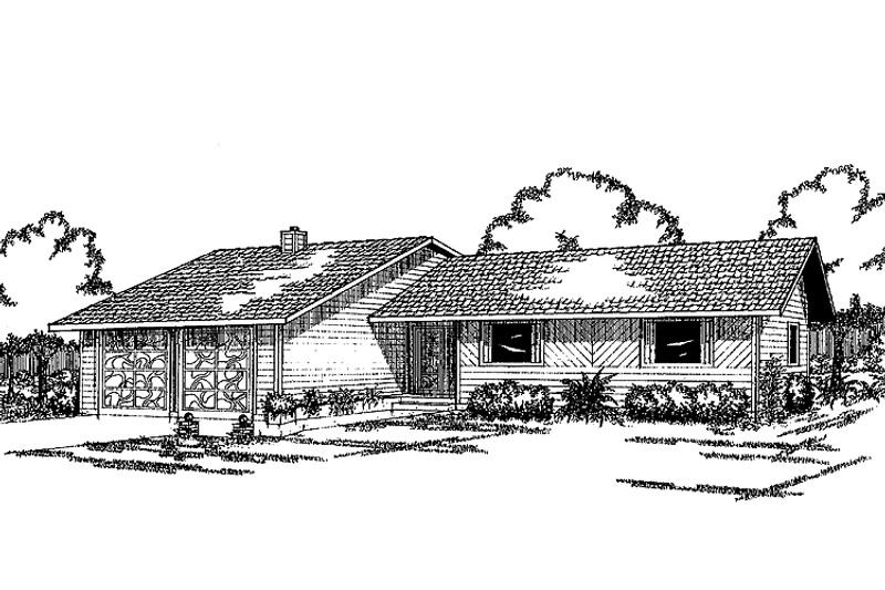 Dream House Plan - Exterior - Front Elevation 3 for Ranch House Plan #60-863 - 3 bed, 2 bath